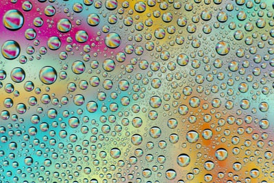 The glass of water droplets
